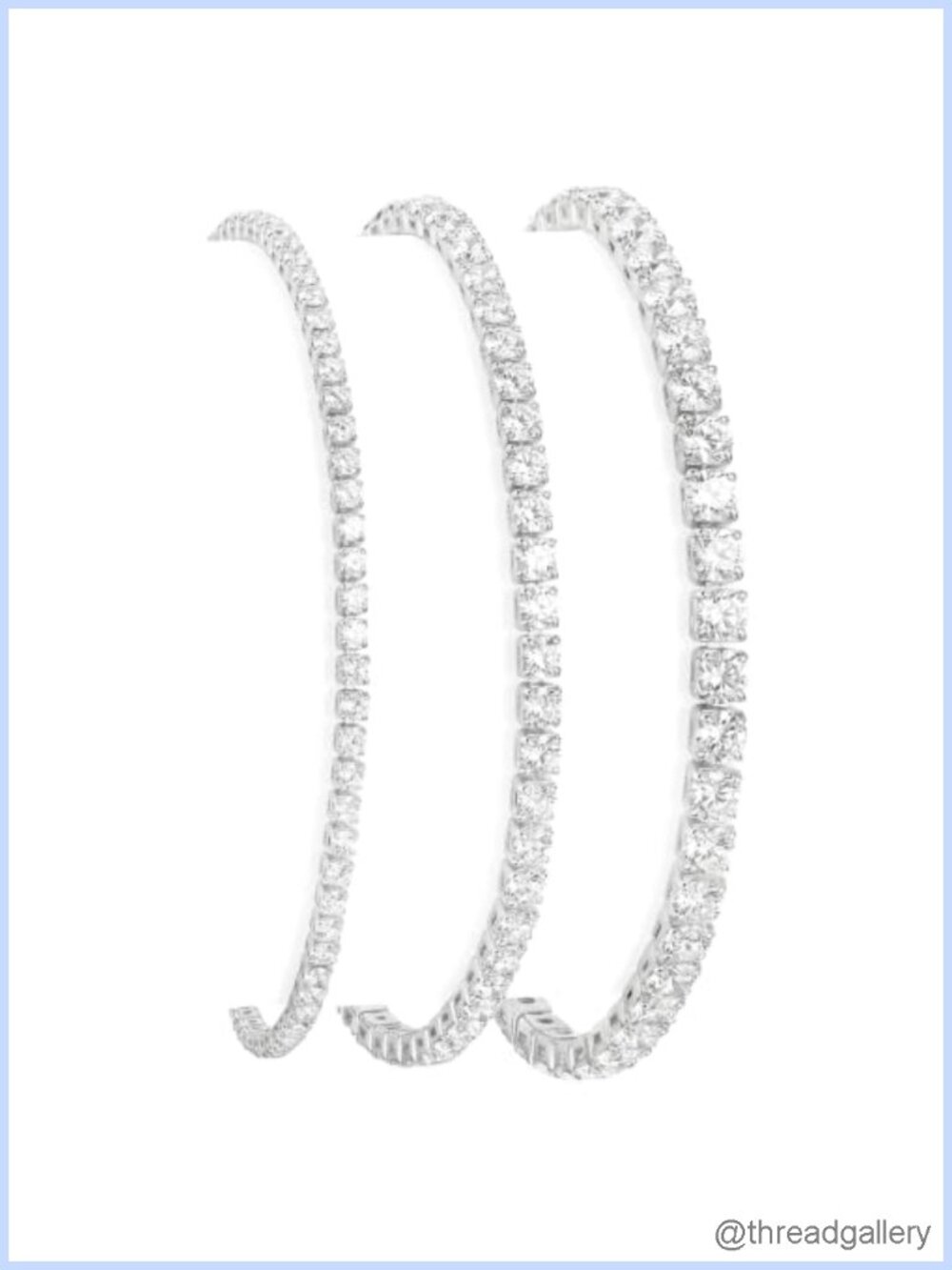 3 Pcs Tennis Bracelet Set 14K Gold Plated CZ Diamond Bracelets Adjustable